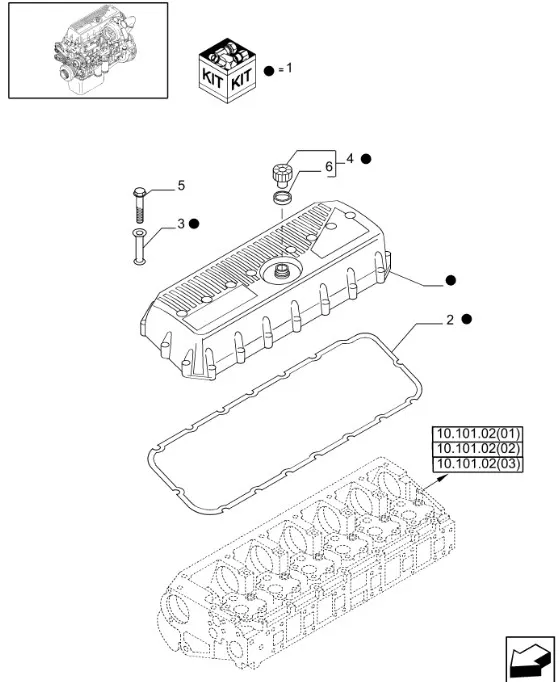 504041315 - Крышка клап. в сборе ГБЦ ДВС Cursor13 T9,T9.505/St., CR